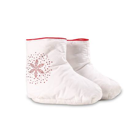 %100 Kaz Tüyü Dolgu Ev ve Uyku Botu Kırmızı L - Patico Serisi - 1