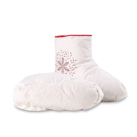 %100 Kaz Tüyü Dolgu Ev ve Uyku Botu Kırmızı L - Patico Serisi - Penelope