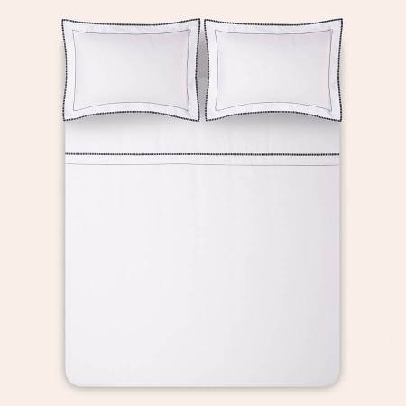 %100 Pamuk Saten Nevresim Seti 200x220 cm Lacivert - Piyano Serisi - 4