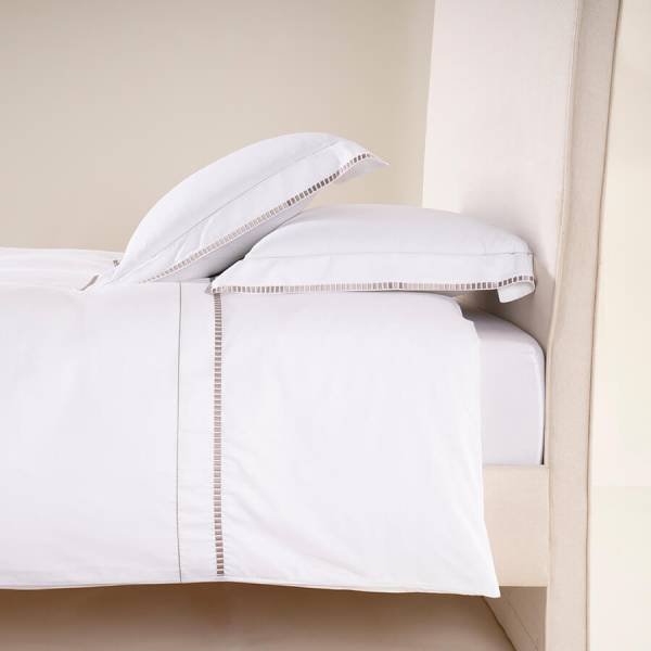 %100 Pamuk Saten Nevresim Seti 240x260 cm Taş - Piyano Serisi - 