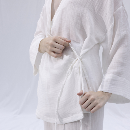 by Serli Keçoğlu Müslin Uzun Kimono Beyaz - PENELOPE (1)