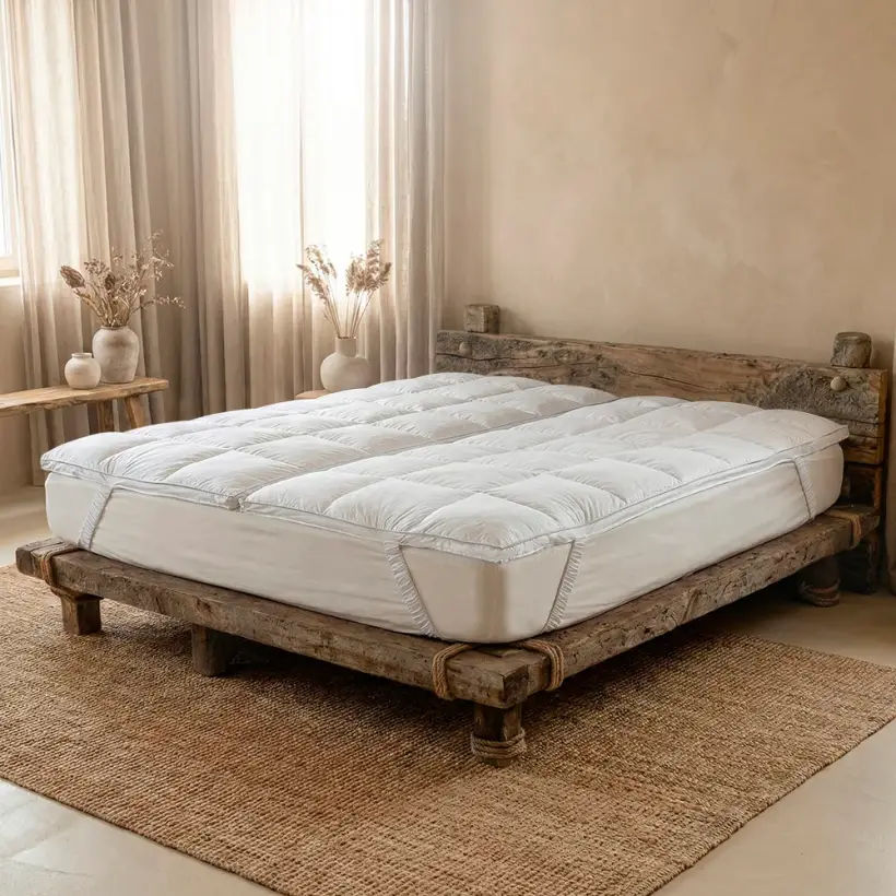 Tüy Geçirmez 2'ye Ayrılabilen %100 Kaz Tüyü Topper 180x200 cm - Piume Classic Comfort - 