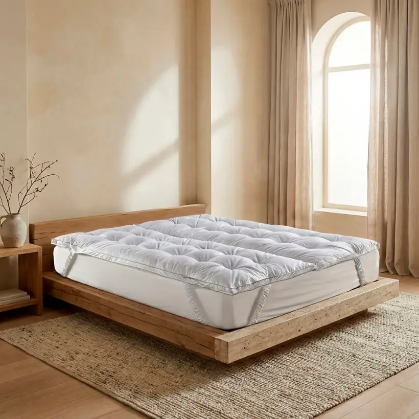 Tüy Geçirmez 2'ye Ayrılabilen %100 Kaz Tüyü Topper 160x200 cm - Piume Punto Comfort - Penelope