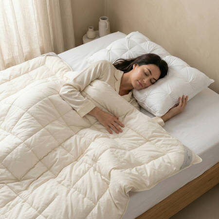 Premium Plus | Organik Pamuk & Kaz Tüyü Lüks Tek Kişilik Uyku Seti - Penelope