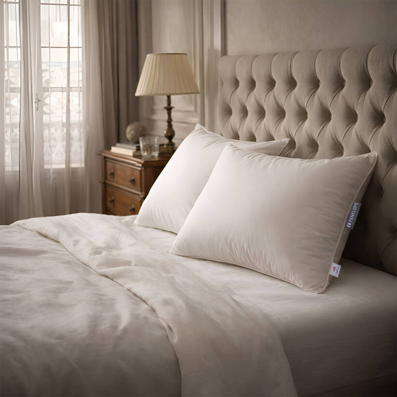 Premium Plus | Otel Konforunda Kaz Tüyü Dengeleyisi Yastık ve Alez Seti - Penelope