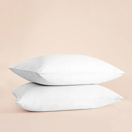 %100 Pamuk Percale 2'li Yastık Kılıfı Beyaz - Pure Serisi 