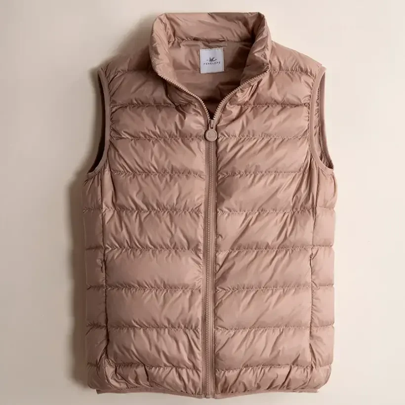 %100 Kaz Tüyü Yelek Bej M- Rita Koleksiyonu - Penelope