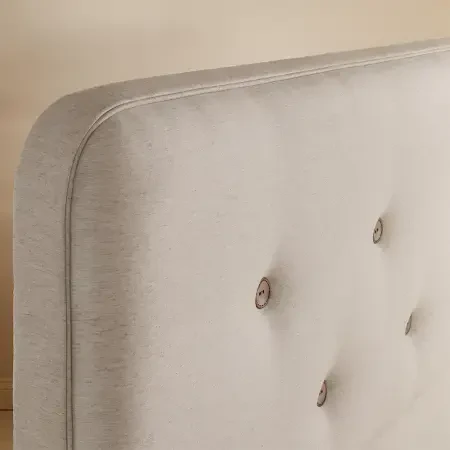 Saf Keten Kumaş Kaplama Ahşap Yatak Başlığı 200x140 cm - Victorian - Penelope (1)