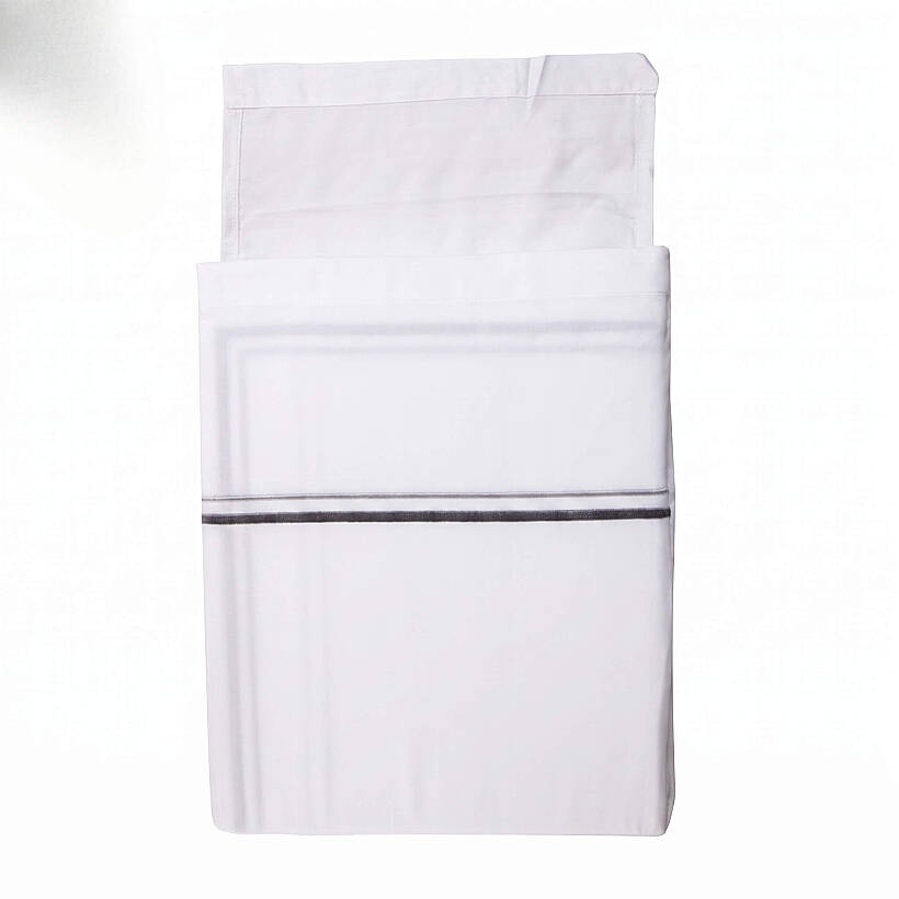 %100 Pamuk Saten Çift Kişilik Gri Nevresim Seti 260x240 cm - Signature Line Serisi - 