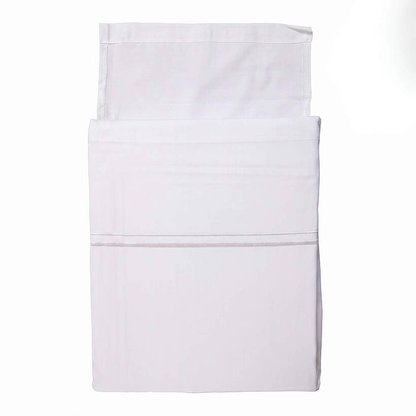 %100 Pamuk Saten Çift Kişilik Beyaz Nevresim Seti 200x220 cm - Signature Line Serisi - 