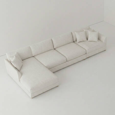 Sofa Plume 2’li Kolsuz Modül 160 x 97 cm | Plainfry Kumaş - Beyaz Keten - 2