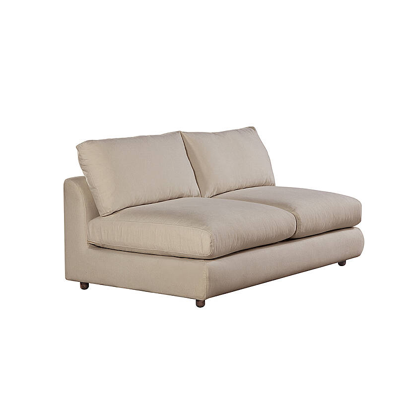 Sofa Plume 2’li Kolsuz Modül 160 x 97 cm | Plainfry Kumaş - Krem Dokulu - 