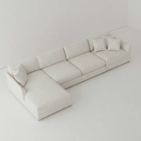 Sofa Plume 2’li Kolsuz Modül 160 x 97 cm | Space Kumaş - Beyaz Dokulu - PENELOPE (1)