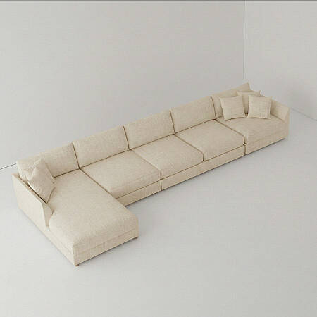 Sofa Plume 2’li Kolsuz Modül 160 x 97 cm | Space Kumaş - Krem - 2