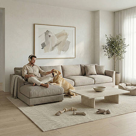 Sofa Plume 2’li Kolsuz Modül 160 x 97 cm | Space Kumaş - Gri - 3