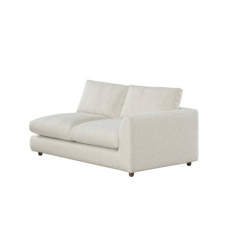 Sofa Plume 2’li Tek Kollu Sağ Köşe Modül 180 x 97 cm | Plainfry Kumaş - Beyaz Keten - PENELOPE
