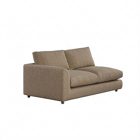 Sofa Plume 2’li Tek Kollu Sol Köşe Modül 180 x 97 cm | Plainfry Kumaş - Kahve Keten - 1