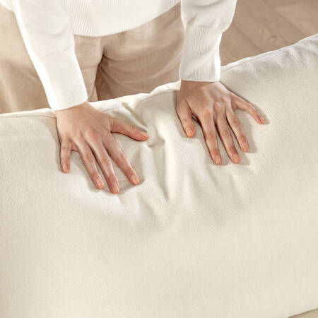 Sofa Plume 2’li Tek Kollu Sol Köşe Modül 180 x 97 cm | Plainfry Kumaş - Beyaz Keten - 9