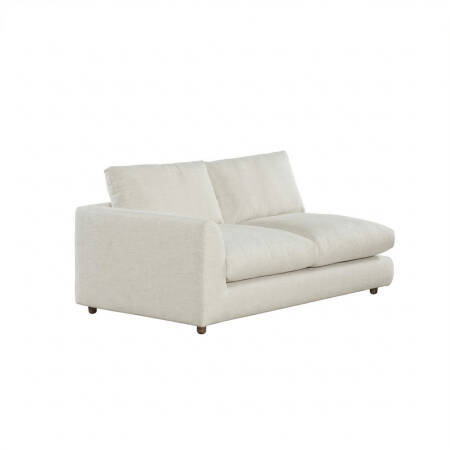 Sofa Plume 2’li Tek Kollu Sol Köşe Modül 180 x 97 cm | Plainfry Kumaş - Beyaz Keten - 1