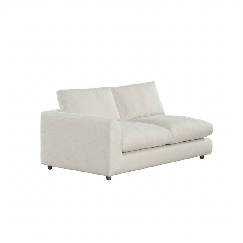 Sofa Plume 2’li Tek Kollu Sol Köşe Modül 180 x 97 cm | Plainfry Kumaş - Beyaz Keten - PENELOPE