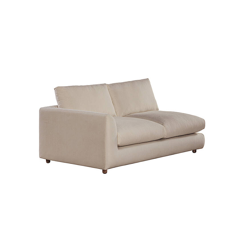 Sofa Plume 2’li Tek Kollu Sol Köşe Modül 180 x 97 cm | Plainfry Kumaş - Krem Dokulu - 
