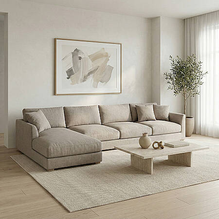 Sofa Plume 2’li Tek Kollu Sol Köşe Modül 180 x 97 cm | Space Kumaş - Gri - 2