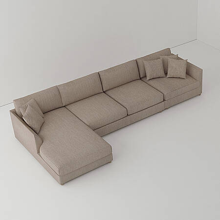 Sofa Plume Ara Modül 83 x 97 cm | Plainfry Kumaş - Kahve Keten - 2