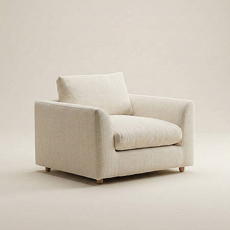 Sofa Plume Berjer 100 x 97 cm | Space Kumaş - Krem - PENELOPE (1)