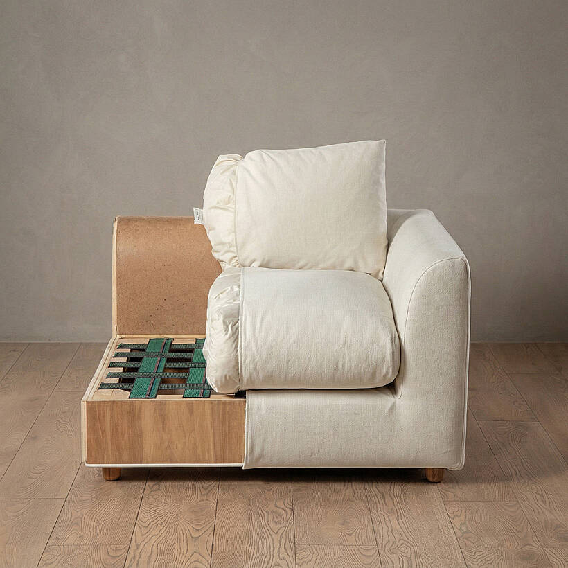 Sofa Plume Berjer 100 x 97 cm | Space Kumaş - Gri - 