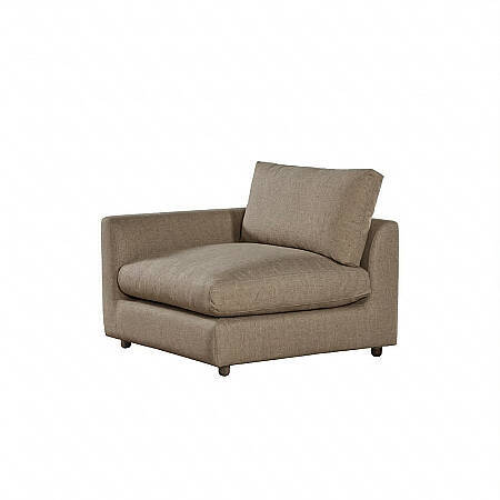 Sofa Plume Kollu Sağ Köşe Modül 98 x 97 cm | Plainfry Kumaş - Kahve Keten - 1