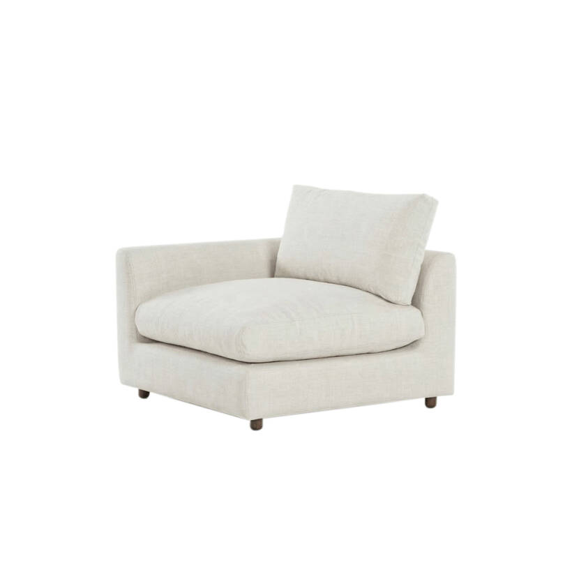 Sofa Plume Kollu Sağ Köşe Modül 98 x 97 cm | Plainfry Kumaş - Beyaz Keten - PENELOPE