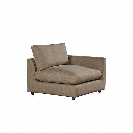 Sofa Plume Kollu Sol Köşe Modül 98 x 97 cm | Plainfry Kumaş - Kahve Keten - 1
