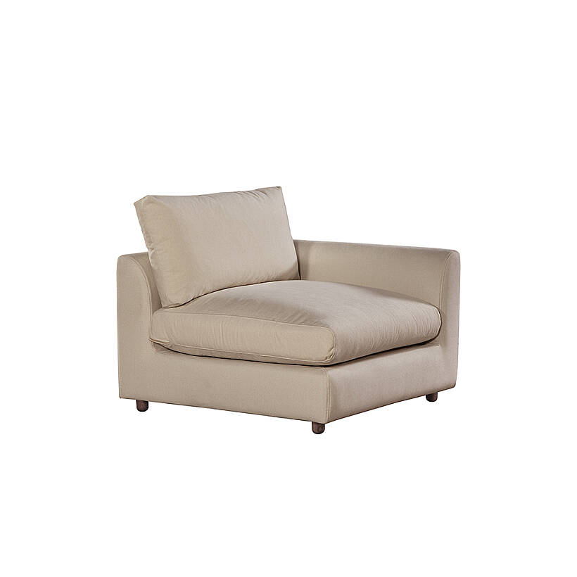 Sofa Plume Kollu Sol Köşe Modül 98 x 97 cm | Plainfry Kumaş - Krem Dokulu - PENELOPE