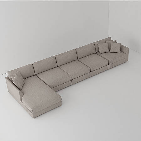 Sofa Plume Kollu Sol Köşe Modül 98 x 97 cm | Space Kumaş - Gri - PENELOPE (1)