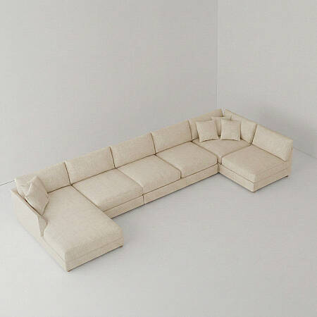 Sofa Plume Köşe Modül 98 x 97 cm | Space Kumaş - Krem - 2