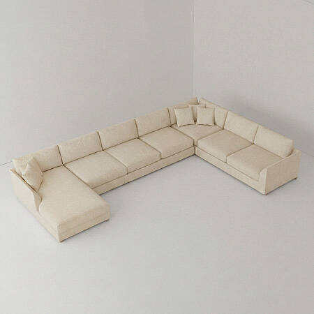 Sofa Plume Relax Sağ Köşe Modül 98 x 170 cm | Space Kumaş - Krem - PENELOPE (1)
