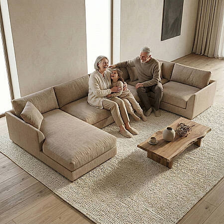 Sofa Plume Relax Sol Köşe Modül 98 x 170 cm | Plainfry Kumaş - Kahve Keten - 4