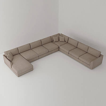 Sofa Plume Relax Sol Köşe Modül 98 x 170 cm | Plainfry Kumaş - Kahve Keten - 3