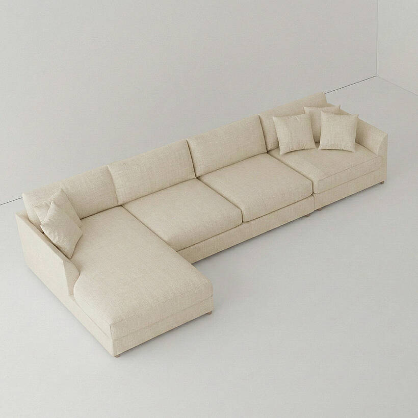 Sofa Plume Relax Sol Köşe Modül 98 x 170 cm | Space Kumaş - Krem - 