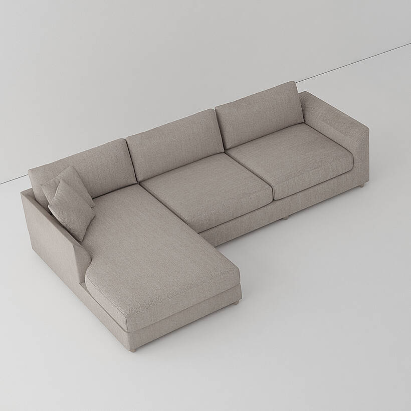 Sofa Plume Relax Sol Köşe Modül 98 x 170 cm | Space Kumaş - Gri - 