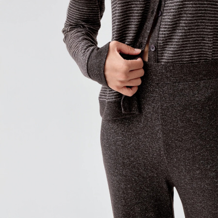 Softnest Uzun Kollu Yumuşak Dokulu Viskoz Pijama Takımı - Kahve - 3