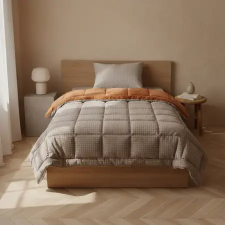 Tek Kişilik Çift Taraflı Welsoft Comforter Yorgan Seti Turuncu 155x215 cm - Dormio Soft Trigo Serisi - 3