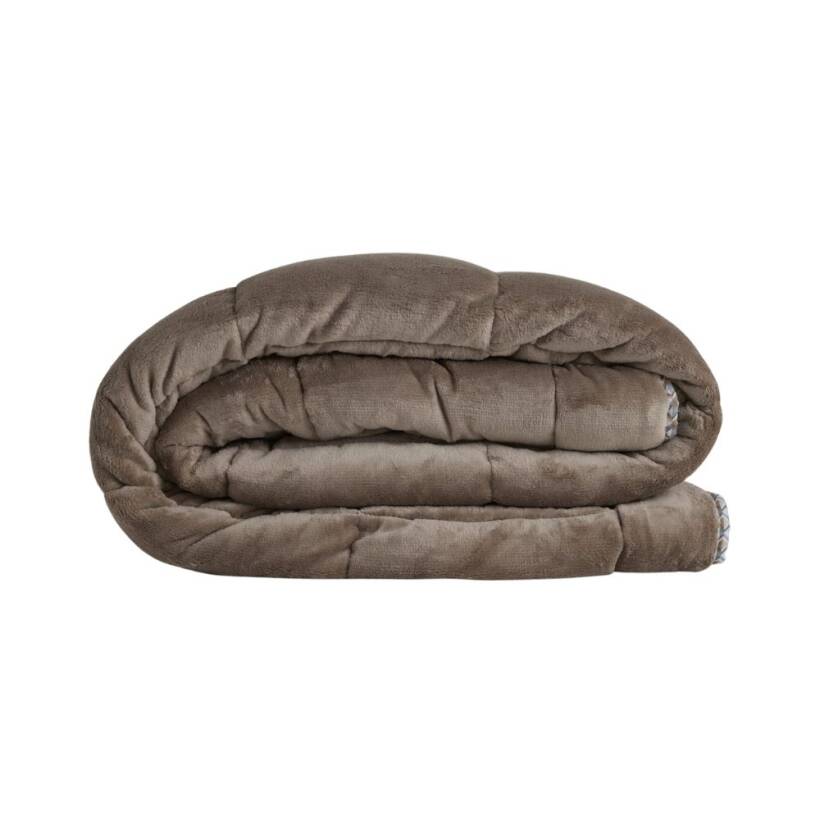 Tek Kişilik Çift Taraflı Welsoft Comforter Yorgan Seti Vizon 155x215 cm - Dormio Soft Trigo Serisi - 