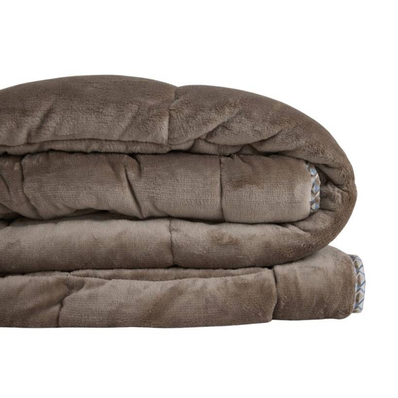 Tek Kişilik Çift Taraflı Welsoft Comforter Yorgan Seti Vizon 155x215 cm - Dormio Soft Trigo Serisi - 