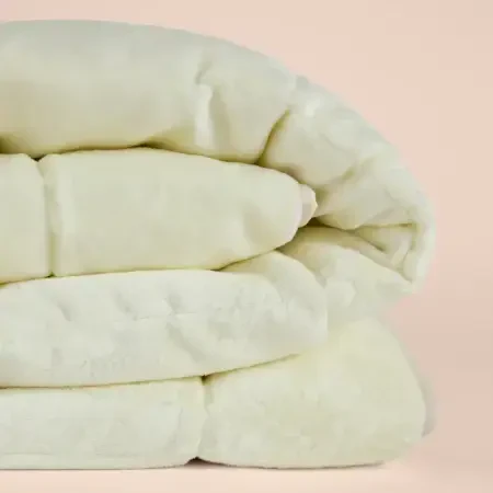 Tek Kişilik Çift Taraflı Welsoft Yorgan Krem 155x215 cm - Velour Serisi - Penelope (1)