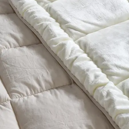 Tek Kişilik Çift Taraflı Welsoft Yorgan Krem 155x215 cm - Velour Serisi - 3