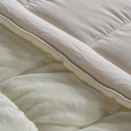 Tek Kişilik Çift Taraflı Welsoft Yorgan Krem 155x215 cm - Velour Serisi - 4