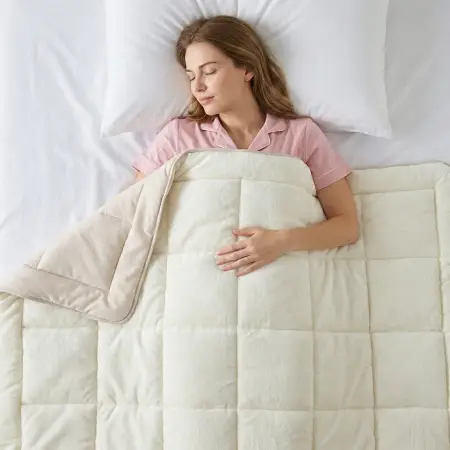 Tek Kişilik Çift Taraflı Welsoft Yorgan Krem 155x215 cm - Velour Serisi - 2