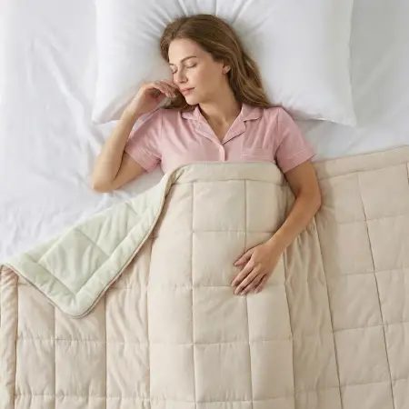 Tek Kişilik Çift Taraflı Welsoft Yorgan Krem 155x215 cm - Velour Serisi - 1