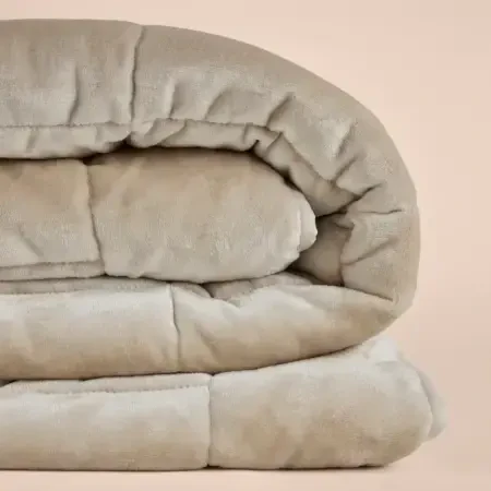 Tek Kişilik Çift Taraflı Welsoft Yorgan Taş 155x215 cm - Velour Serisi - Penelope (1)